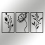 Wallity Flowers Escultura de pared de metal negra